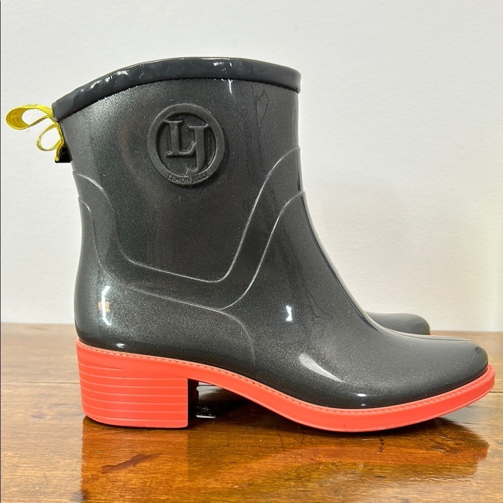 Lemon Jelly Rain Boots Heel Rubber Ankle Women's Size 6 (EU 36) Spring Outdoor